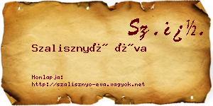Szalisznyó Éva névjegykártya