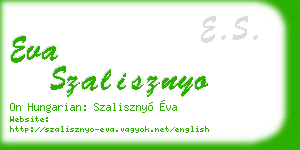 eva szalisznyo business card
