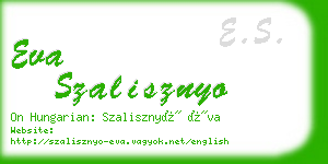 eva szalisznyo business card